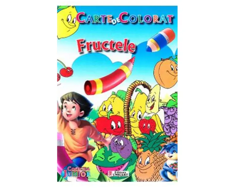 Fructele - Carte de colorat 