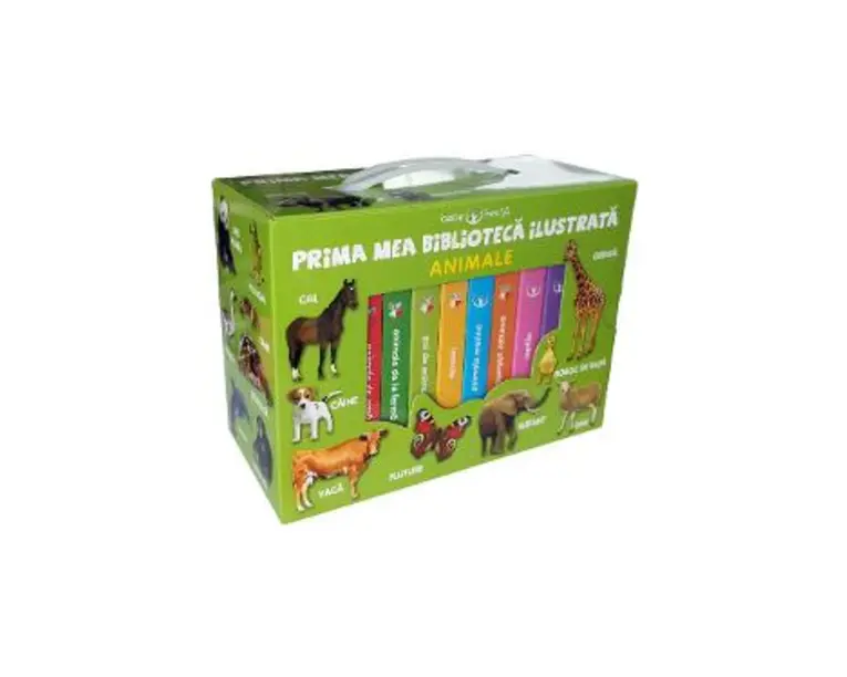 Prima mea biblioteca ilustrata: Animale. Bebe invata (Cutie cu 8 carticele)