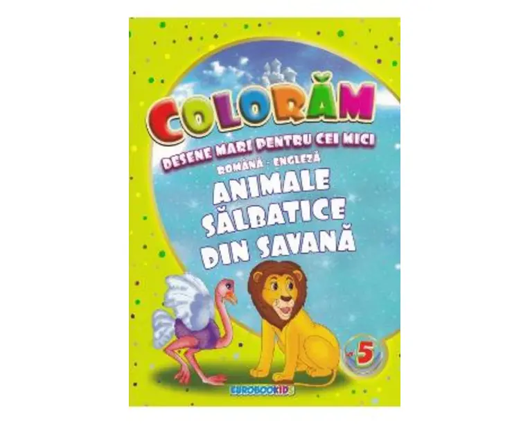 Coloram desene mari pentru cei mici: Animale salbatice din Savana