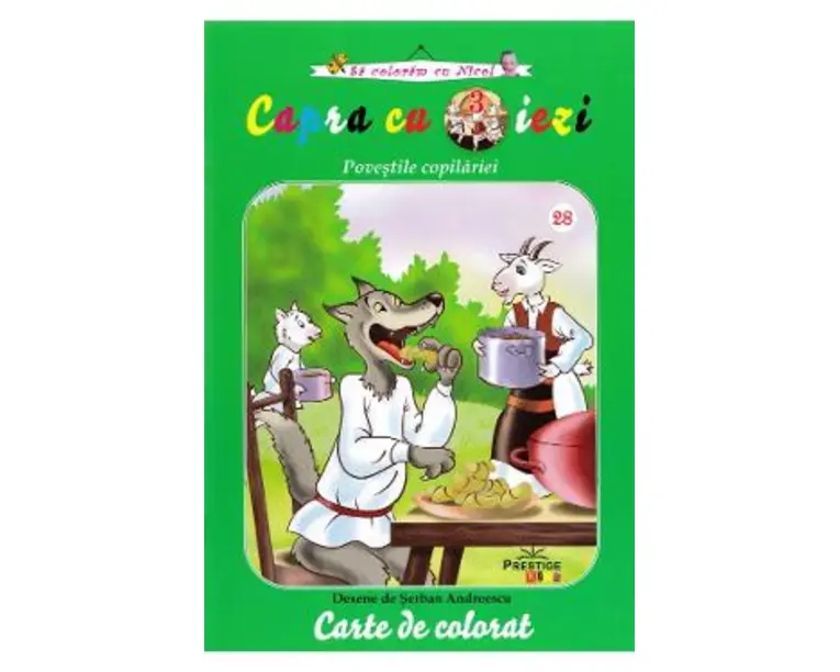Capra cu trei iezi. Povestile copilariei - Carte de colorat