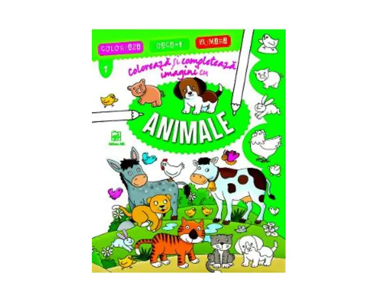 Coloreaza si completeaza imagini cu animale