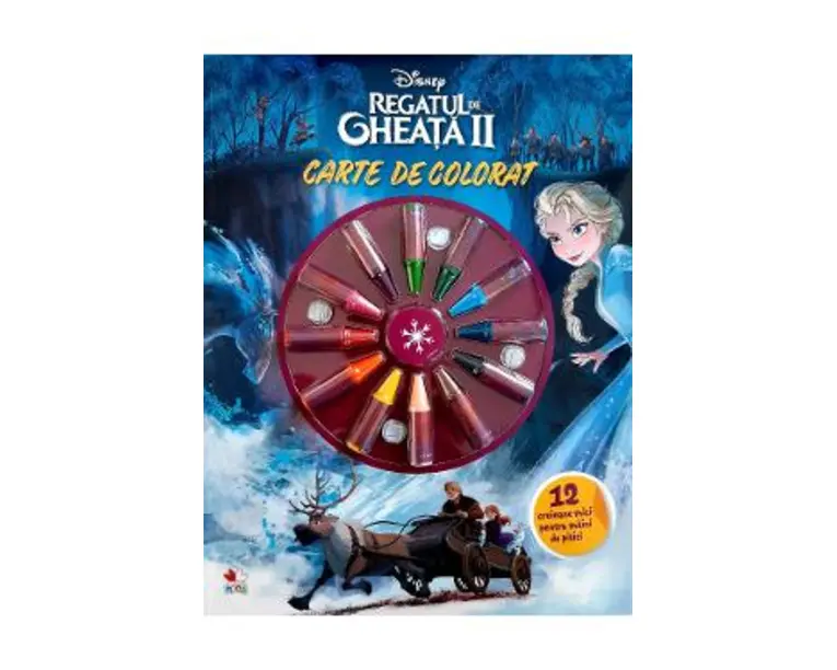 Disney. Regatul de gheata 2. Carte de colorat. 12 creioane mici pentru maini de pitici