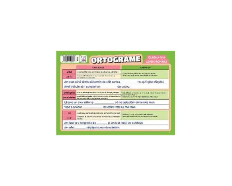 Plansa ortograme - Clasa 4