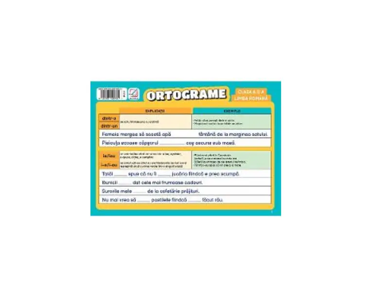 Plansa ortograme - Clasa 2