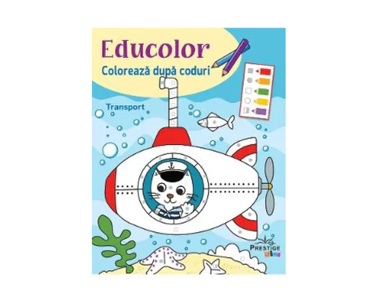 Educolor: Transport. Coloreaza dupa coduri