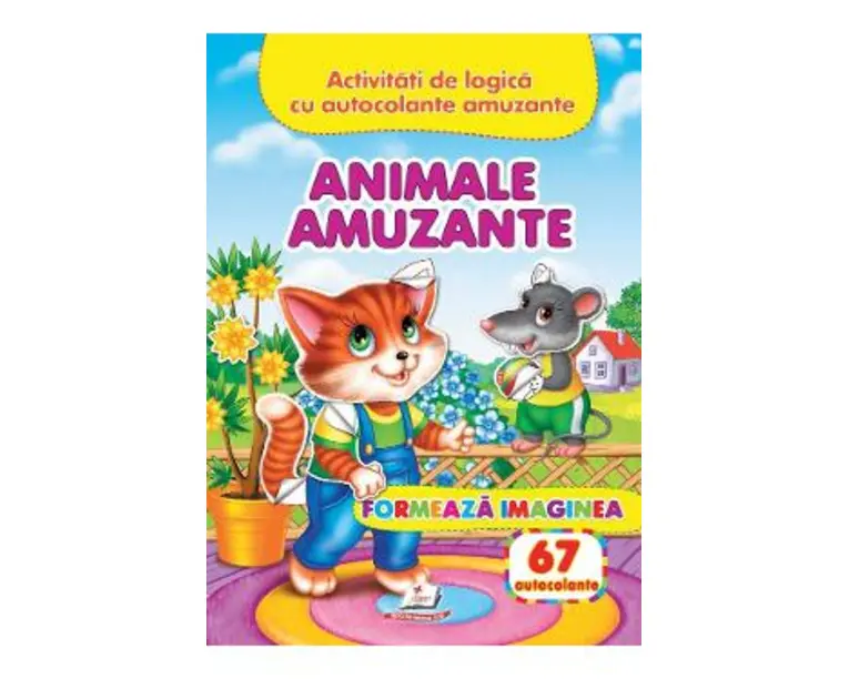 Animale amuzante: Formeaza imaginea. 67 autocolante