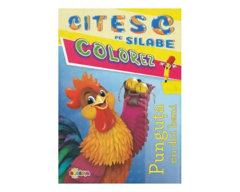 Citesc pe silabe, colorez. Punguta cu doi bani
