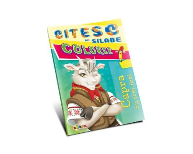 Citesc pe silabe, colorez. Capra cu trei iezi