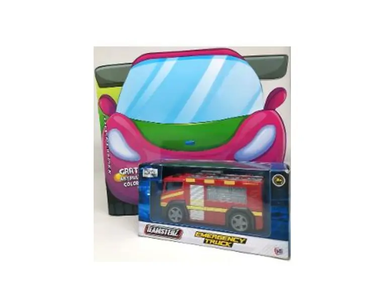 Masina sport. Abtibilduri colorate + Jucarie