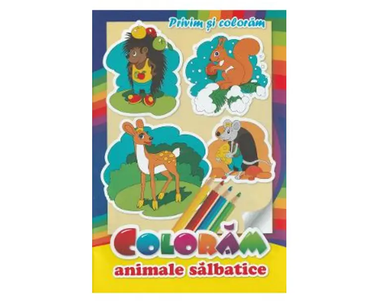 Coloram animale salbatice. Privim si coloram