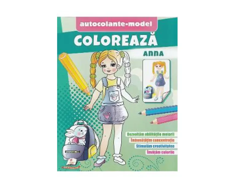 Coloreaza Anna. Autocolante model
