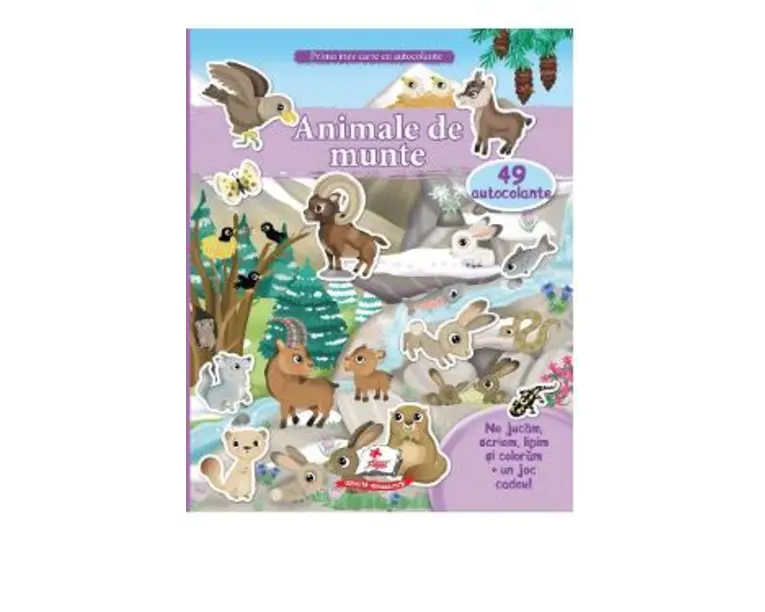 Prima mea carte cu autocolante: Animale de munte. 49 autocolante
