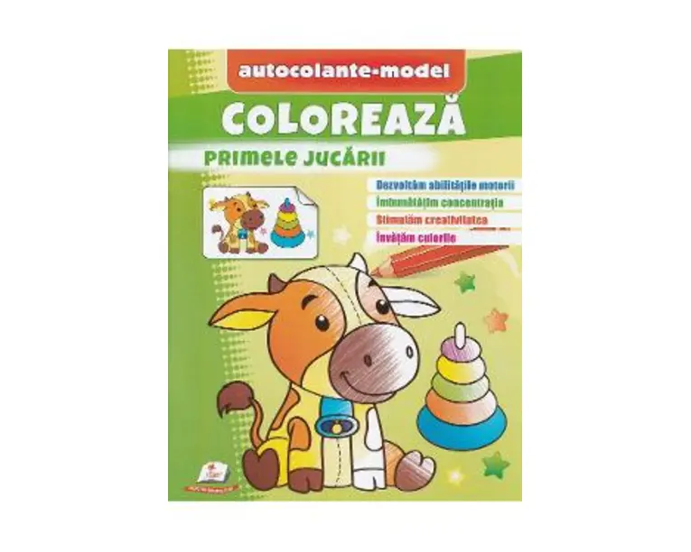 Coloreaza primele jucarii. Autocolante model