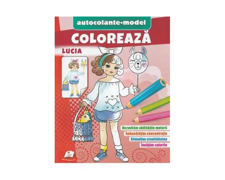Coloreaza Lucia. Autocolante model