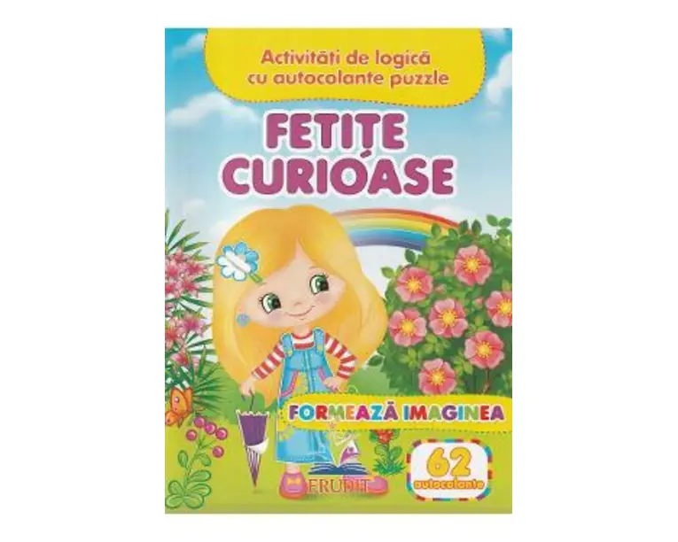 Formeaza imaginea. Fetite curioase + 62 autocolante