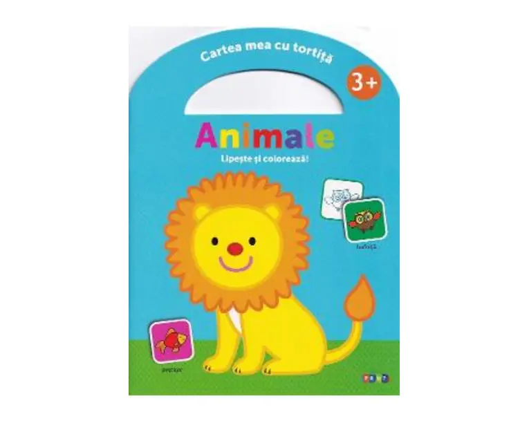 Lipeste si coloreaza. Cartea mea cu tortita: Animale 3 ani+