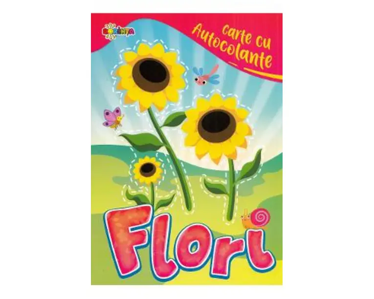 Carte cu autocolante. Flori