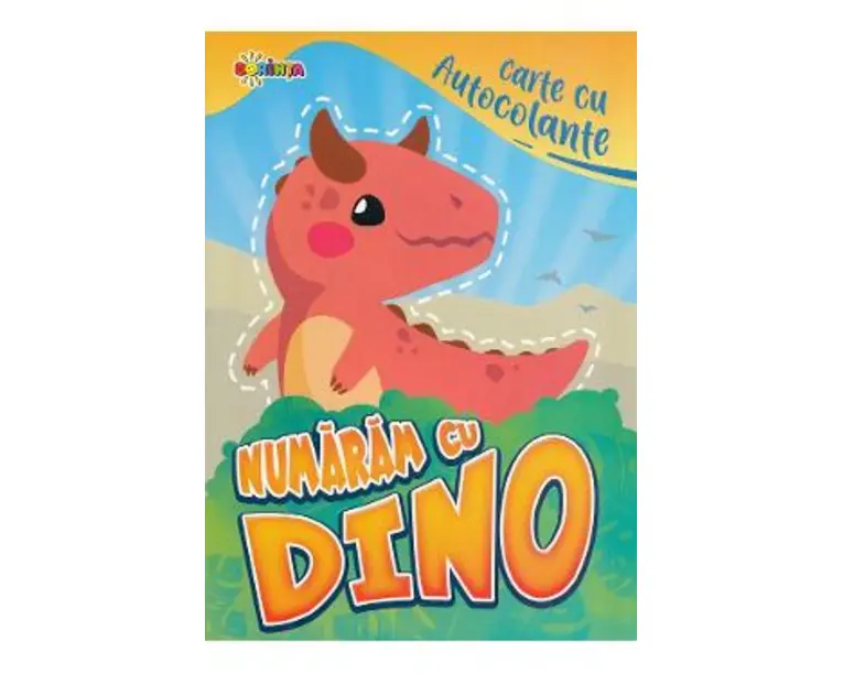 Carte cu autocolante. Numaram cu Dino