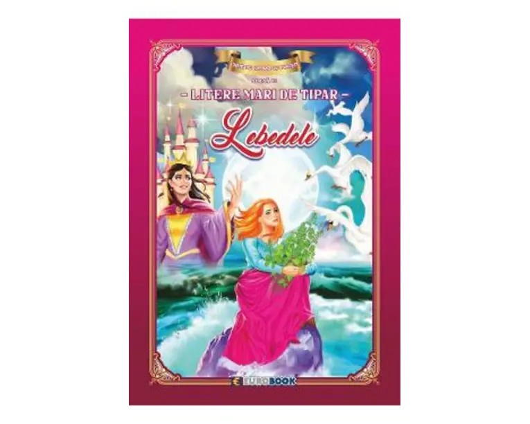 Lebedele. Carte de colorat cu povesti scrisa cu litere mari de tipar