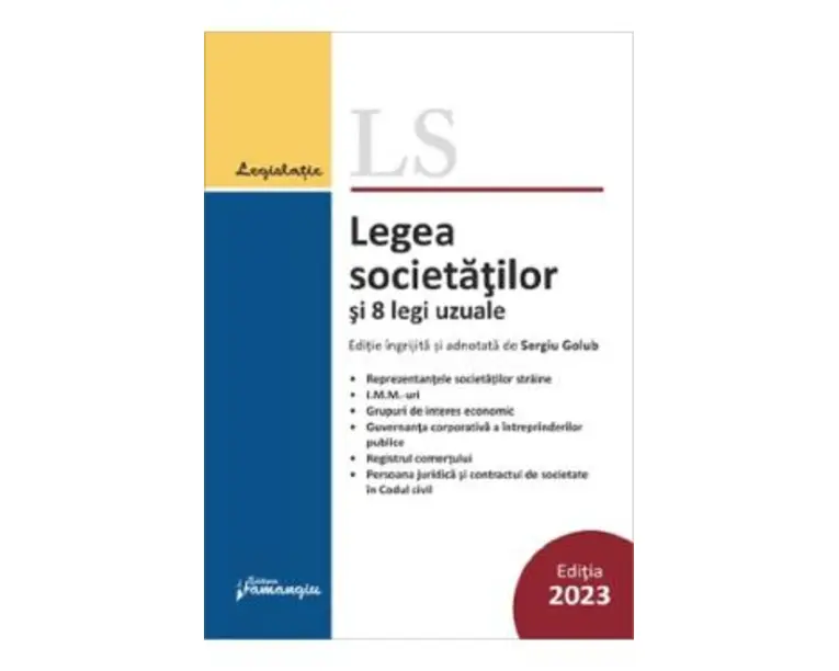 Legea societatilor si 8 legi uzuale Act.15 februarie 2023