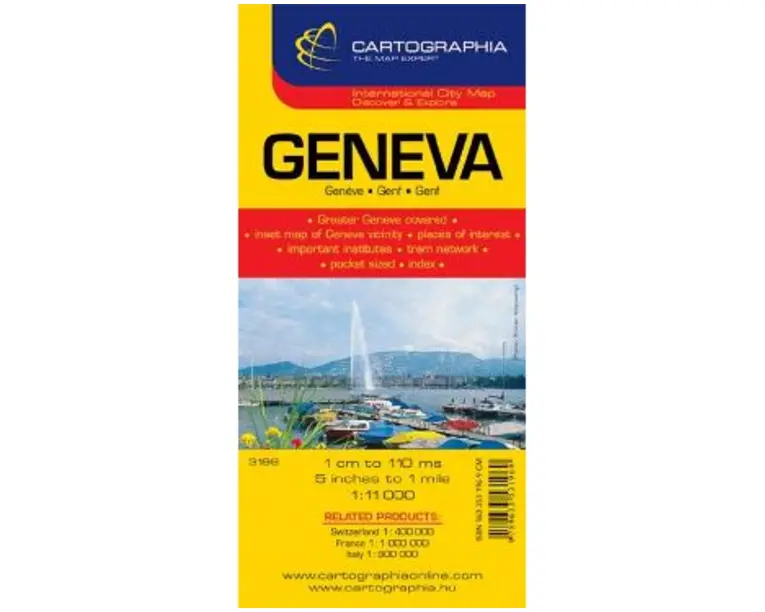 Geneva. Harta turistica si rutiera