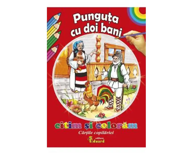 Punguta cu doi bani. Citim si coloram