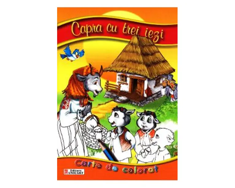 Capra cu trei iezi - Carte de colorat