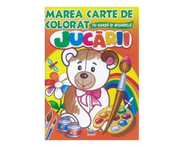 Marea carte de colorat cu guasa si acuarela. Jucarii