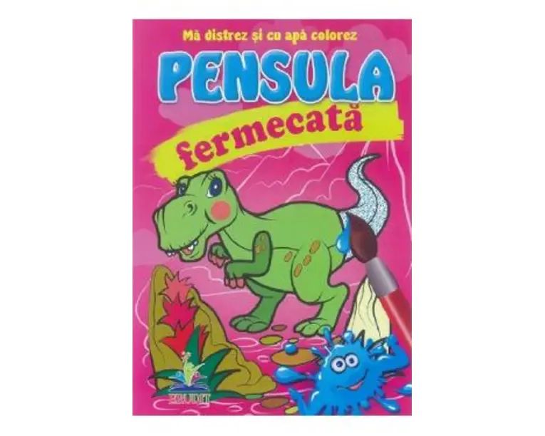 Pensula fermecata. Ma distrez si cu apa colorez. Dinozaurul