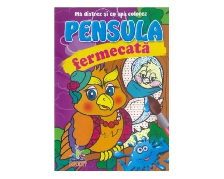 Pensula fermecata. Ma distrez si cu apa colorez. Bufnita