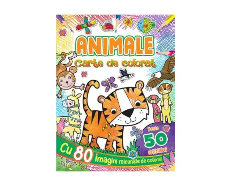 Animale. Carte de colorat cu peste 50 abtibilduri