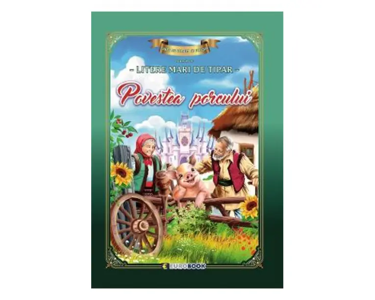 Povestea porcului. Carte de colorat cu povesti, scrisa cu litere mari de tipar