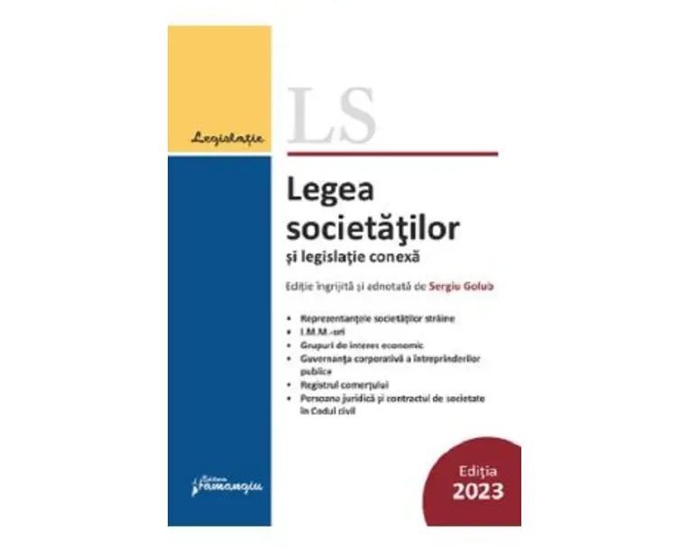 Legea societatilor si legislatie conexa Act. 10 septembrie 2023 - Sergiu Golub