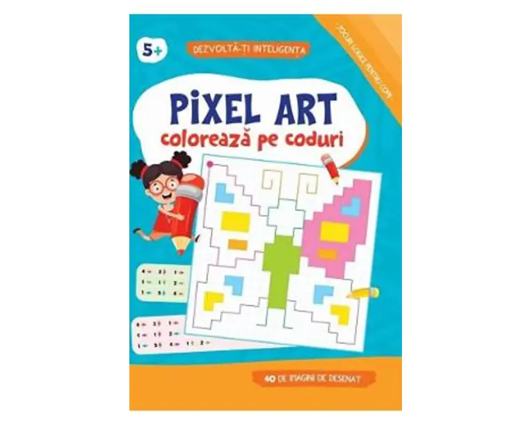 Pixel art. Coloreaza pe coduri 5 ani+