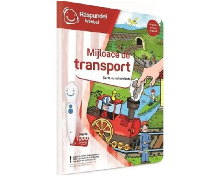 Carte cu autocolante. Raspundel Istetel: Mijloace de transport