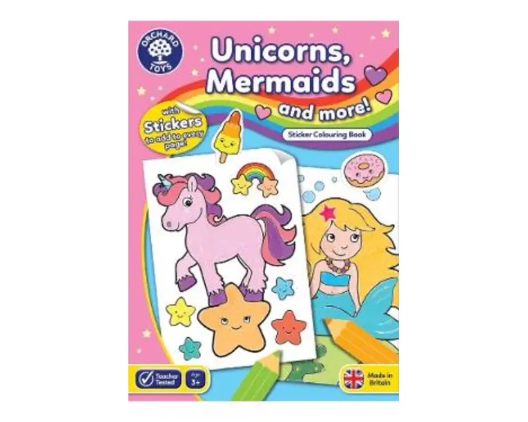 Unicorns, Mermaids and more. Carte de colorat cu activitati 3 ani+
