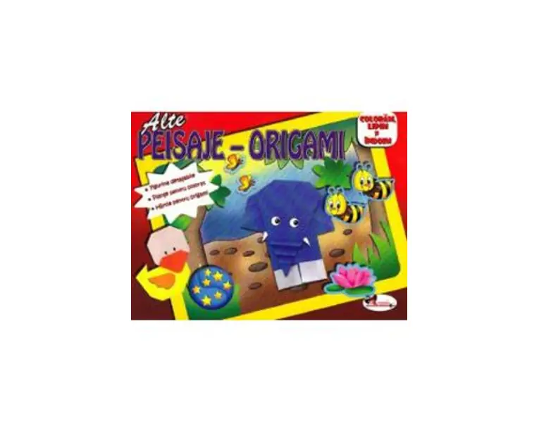 Peisaje-Origami (rosu) - Coloram, lipim si indoim