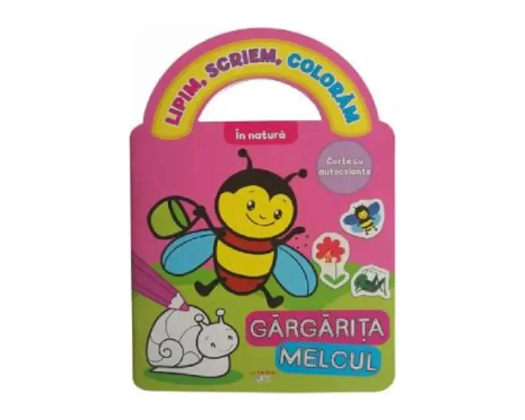 Lipim, scriem, coloram. In natura: Carte cu autocolante