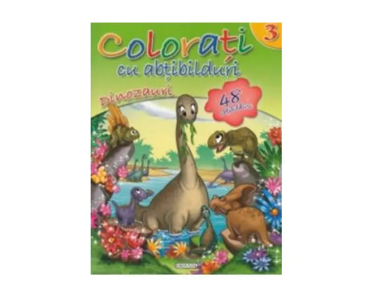 Colorati cu abtibilduri 3: Dinozauri