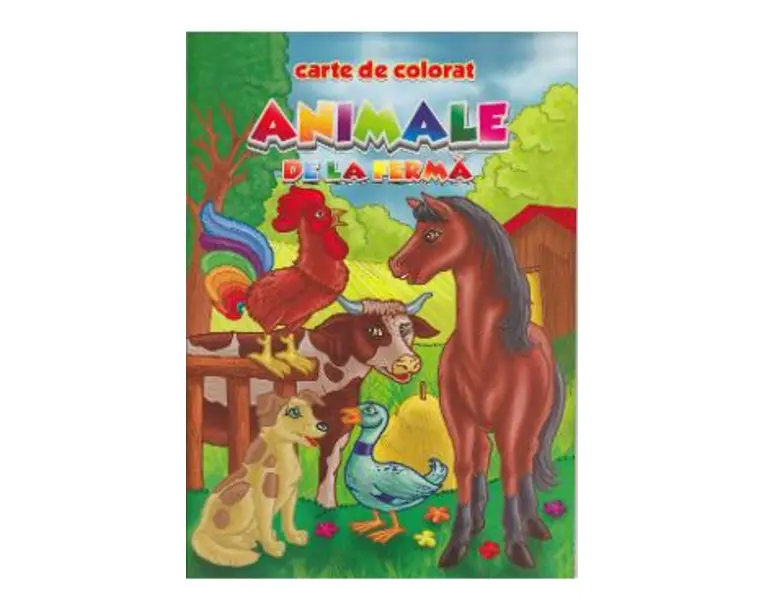 Animale de la ferma - Carte de colorat