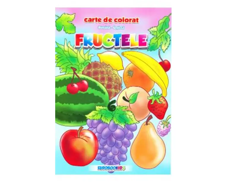 Fructele - Carte de colorat