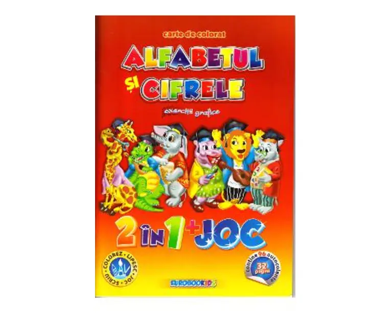 Alfabetul si cifrele. Exercitii grafice - Carte de colorat
