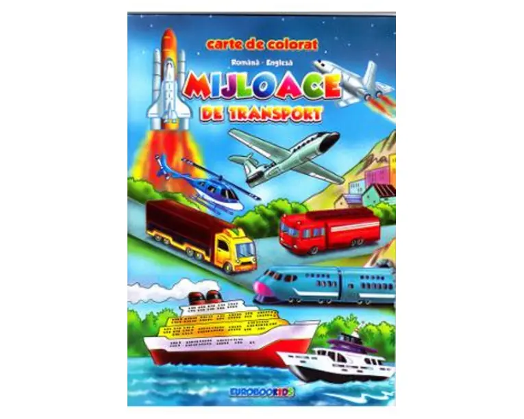 Mijloace de transport romana-engleza B5 - Carte de colorat