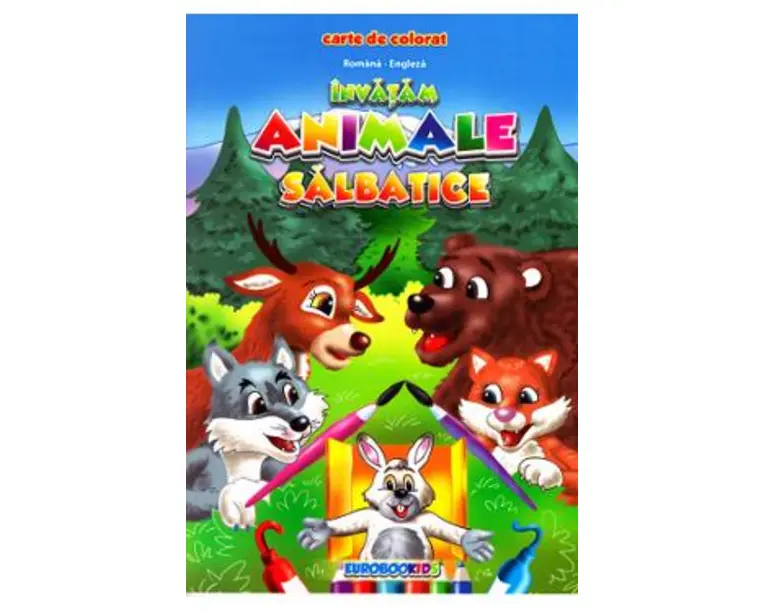 Invatam animale salbatice romana-engleza B5 - Carte de colorat