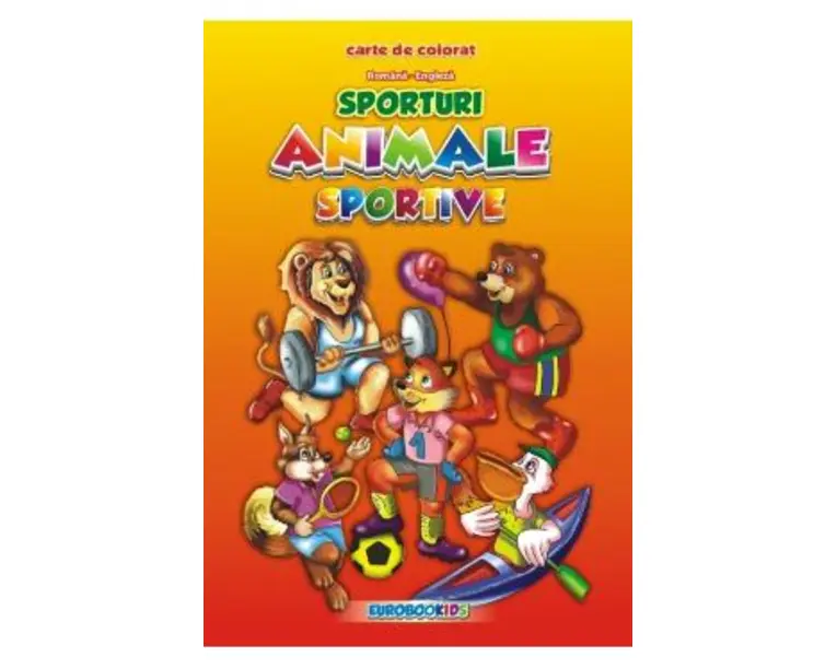 Animale sportive - Sporturi romana-engleza - Carte de colorat