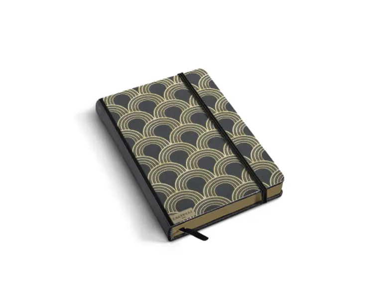 Bloc notes Castelli Black Gold 13x21cm 240 pag dictando Art Deco Gold
