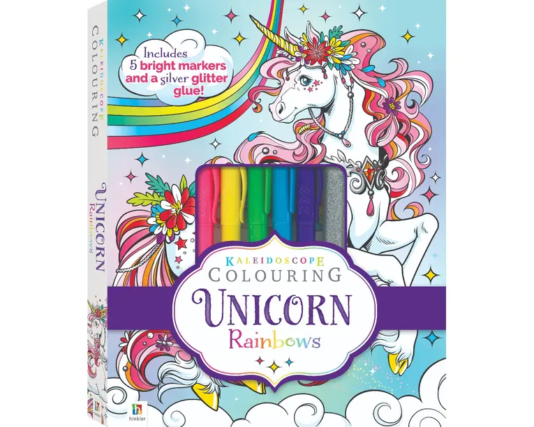 Kaleidoscope Colouring. Unicorn Rainbows