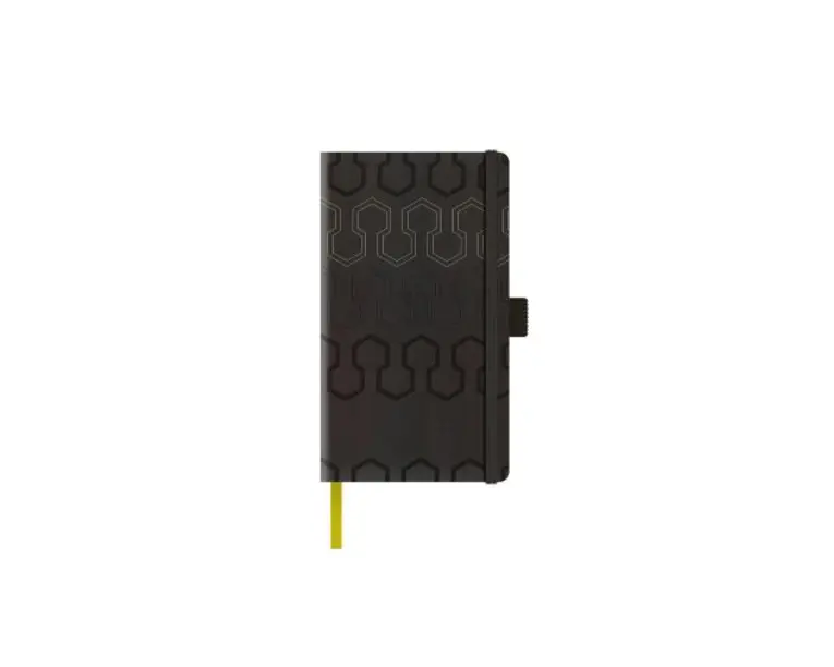 Agenda nedatata A5 Castelli, coperta rigida negru/auriu, elastic negru, dictando ivory