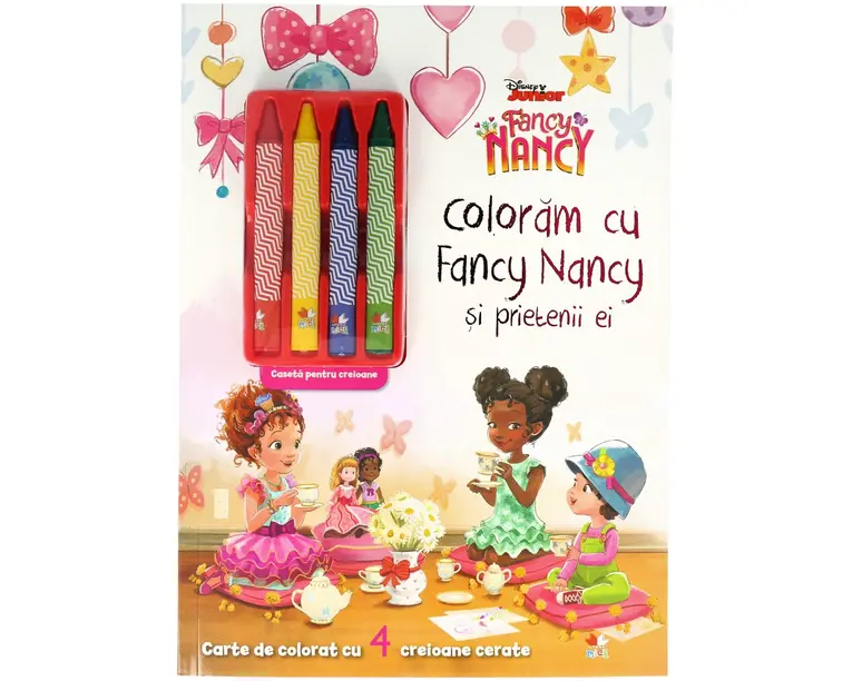 Disney. Fancy Nancy. Coloram cu Fancy Nancy si prietenii ei (contine 4 creioane cerate)