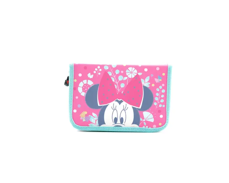 Penar 1 fermoar &amp; 2 flaps, 19.5x13x3.5 cm, 32 piese, echipat Minnie